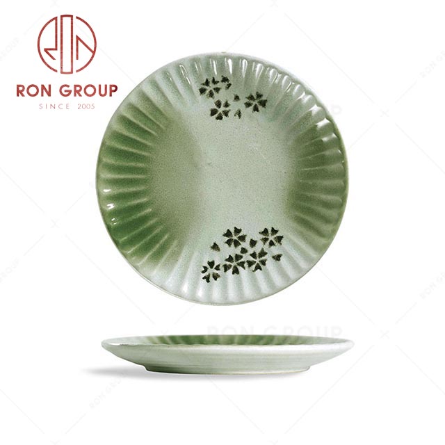 RN0039P02653  Wholesale High Quality Exquisite Sakura Green Round Plate