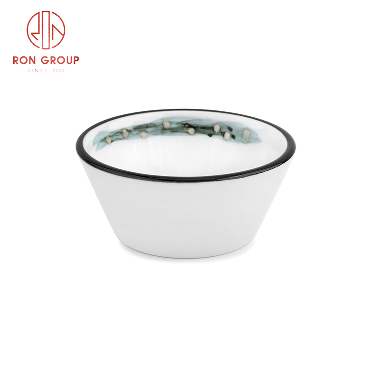 New arrived cheap price new chinese modern porcelain bowl banquet porcelain ink painting tableware