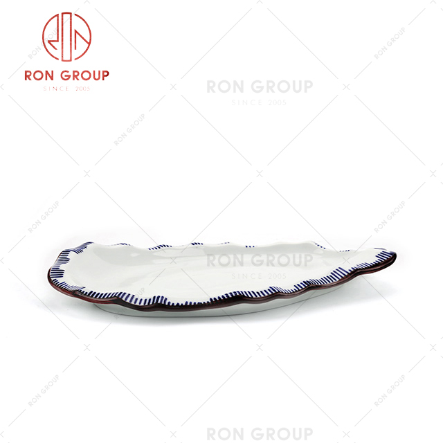 Eye catching design restaurant quality tableware hotel ceramic special-shaped plate