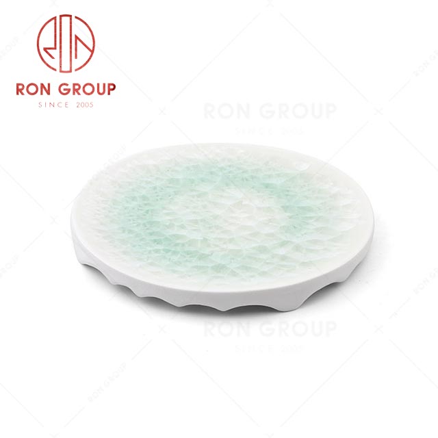 RN0660P00551 Hot Selling Unique Design Verdant Ceramic  Round Plate