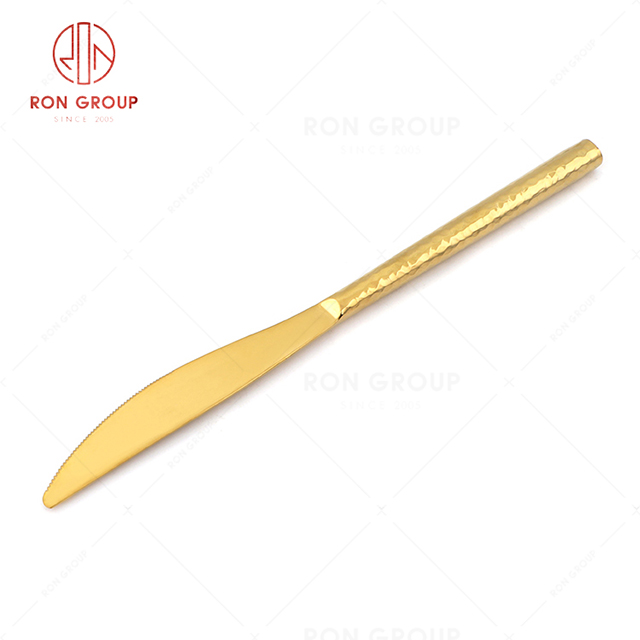 RN0050E01646 Wholesale High Quality Exquisite and Practical Gold Stainless Steel Table Knife