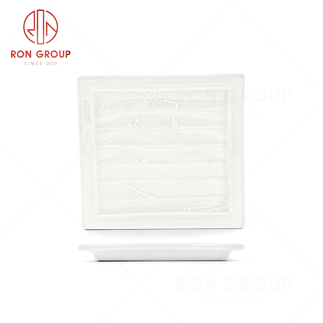 RN0660P00061  Wholesale High Quality Exquisite Snow Crystal Series Square Ceramic Plate