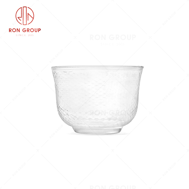 RN0056G00530 Wholesale Clear and Visible Texture Glass Tea Cup