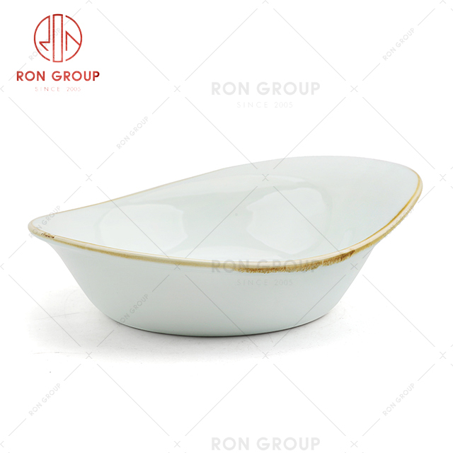 Italian restaurant moon shape Buffet restaurant hotel serving dinnerware salad bowls