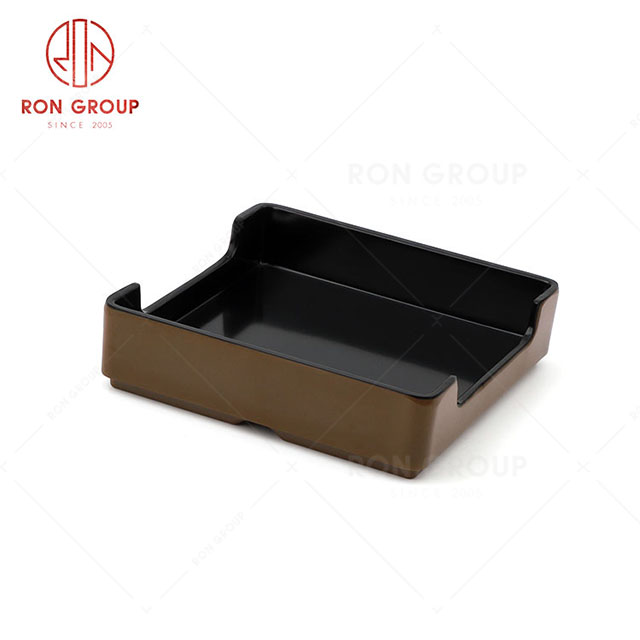 RN0011M02243 Wholesale High Quality Melamine Frosted Square Meat Dish