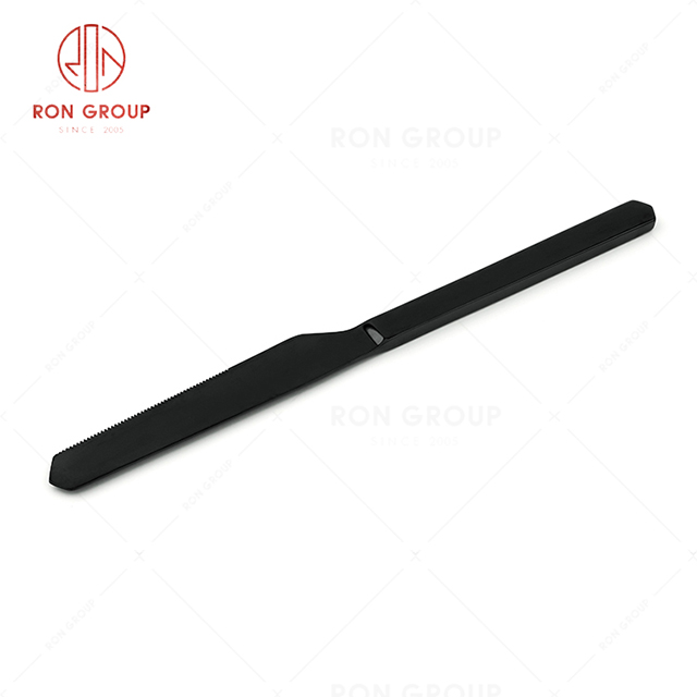 RN0178E00436 Hot Sale High Quality Black Stainless Steel Cutlery Arthur Series--  Table Knife