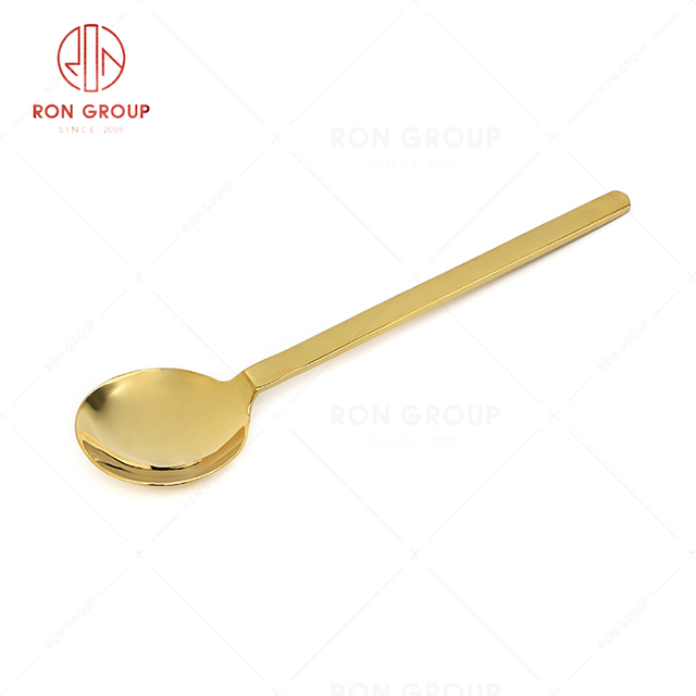 RN0178E00430 Hot Sale High Quality Gold Stainless Steel Cutlery Arthur Series-- Soup Spoon