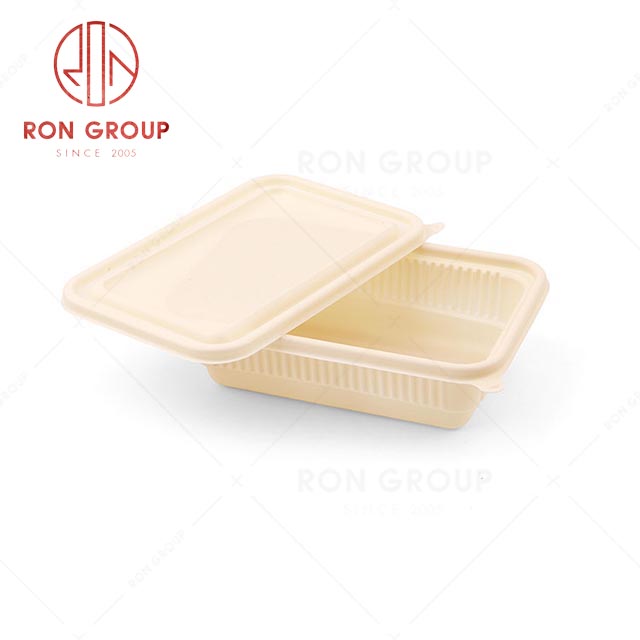 RN0586D00009-11 Hot Sale High Quality Disposable Square-compartment Corn Starch Meal Container