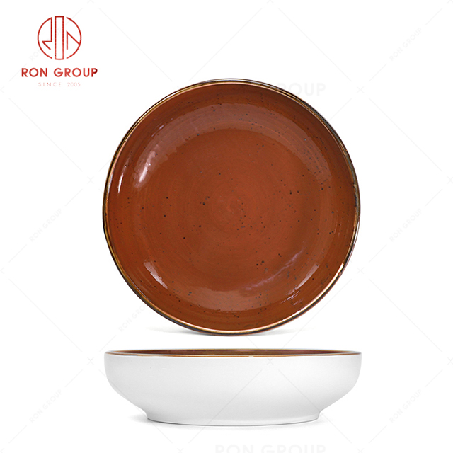 RN0037P03272-78 Wholesale Chip Proof Porcelain Tomato Jam Series  Soup Plate 