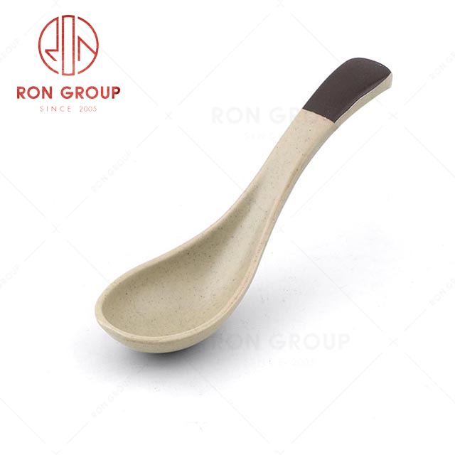 RN0011M02129  Wholesale Durable Terracotta Brown Series Melamine Spoon