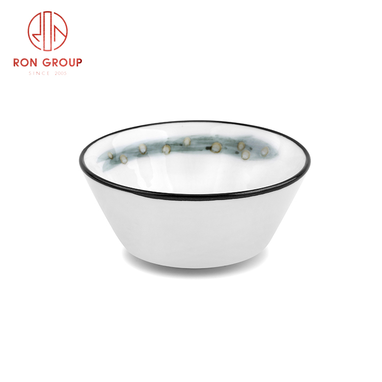 Top selling new chinese modern porcelain bowl fine dining porcelain ink painting tableware