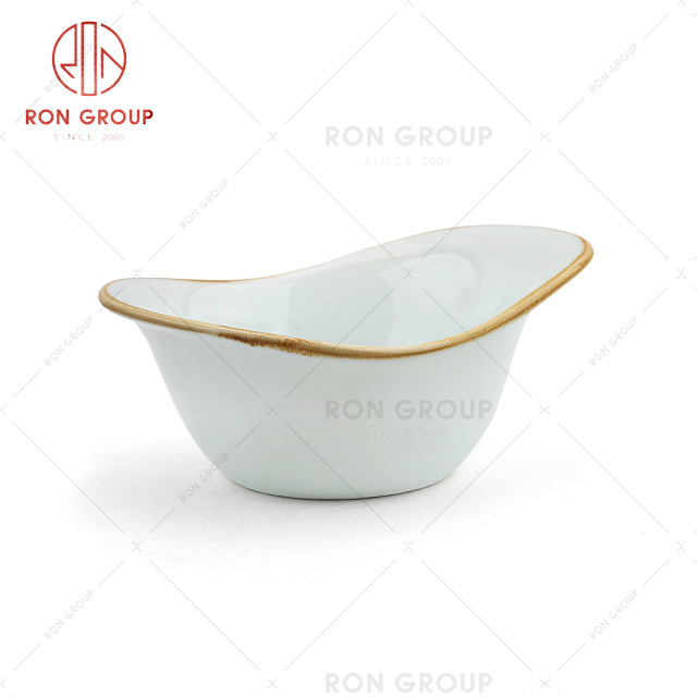 2020 modern design porcelain dinnerware luxury ceramic square bowl