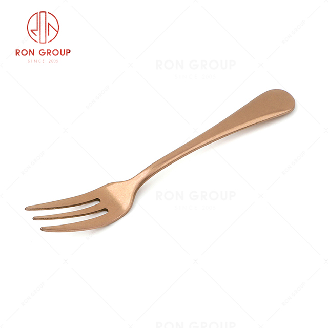 RN0178E00366 Wholesale High Quality Rose Gold Stainless Steel Cutlery Tony Series -- Dessert Fork