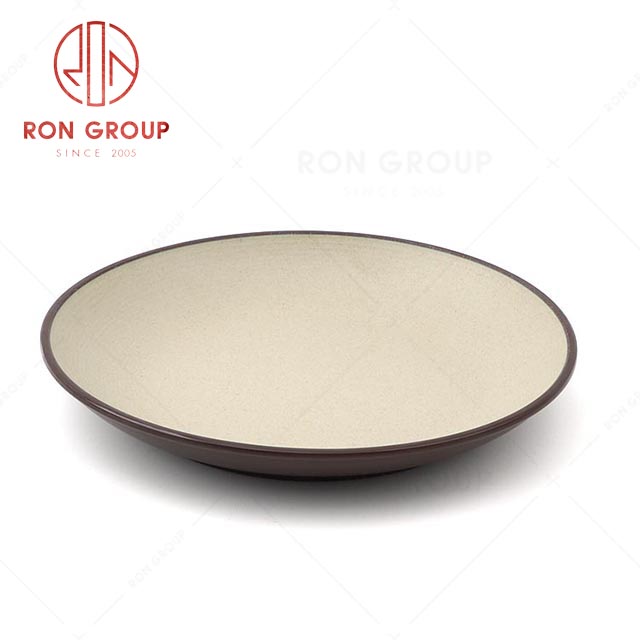 RN0011M02137 Wholesale Durable Terracotta Brown Series Melamine Round Plate  