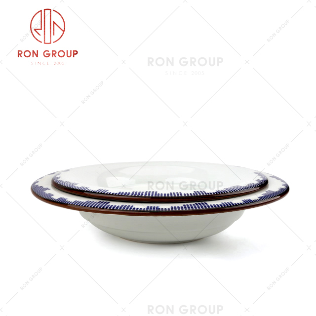 Elegant design thickened anti scalding restaurant tableware French dishes plate