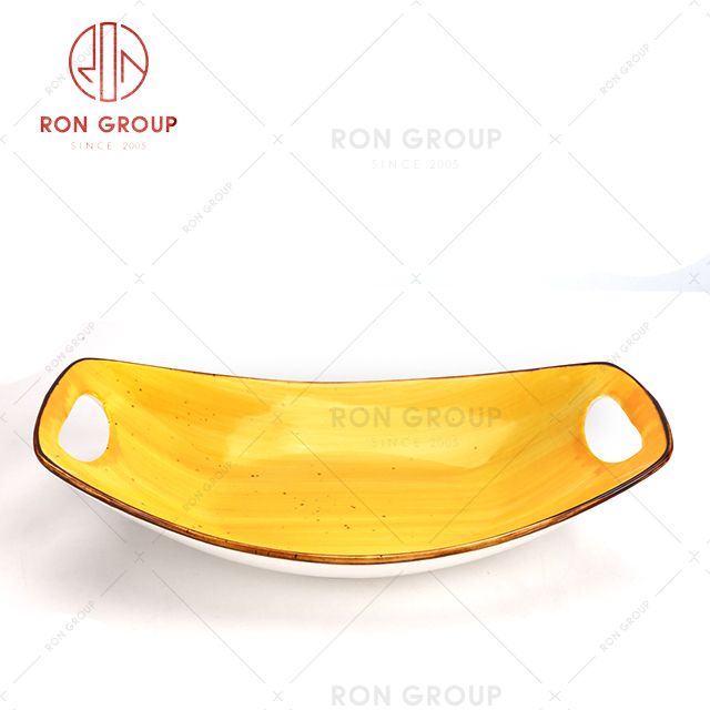 French Collection Hand-Color Yellow Plate 1050