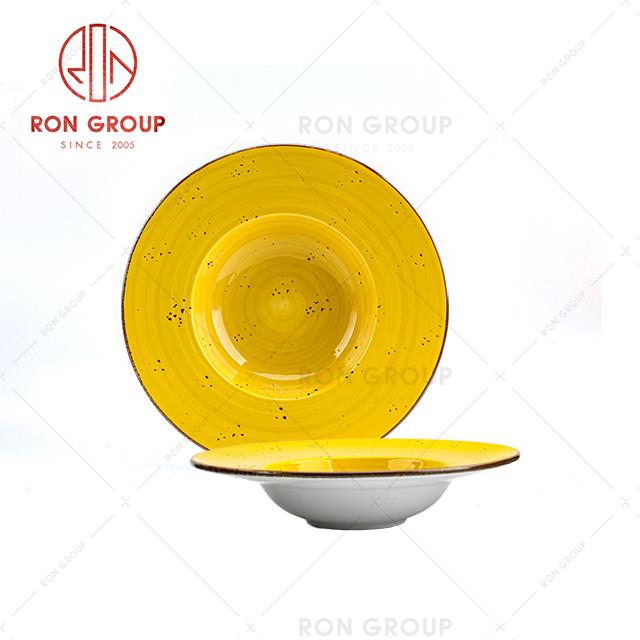 China factory supplies unique modern design hat shape ceramic soup plate