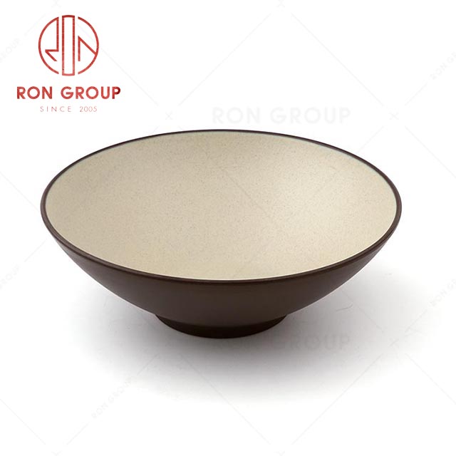 RN0011M02143  Wholesale Durable Terracotta Brown Series Melamine Noodle Bowl 