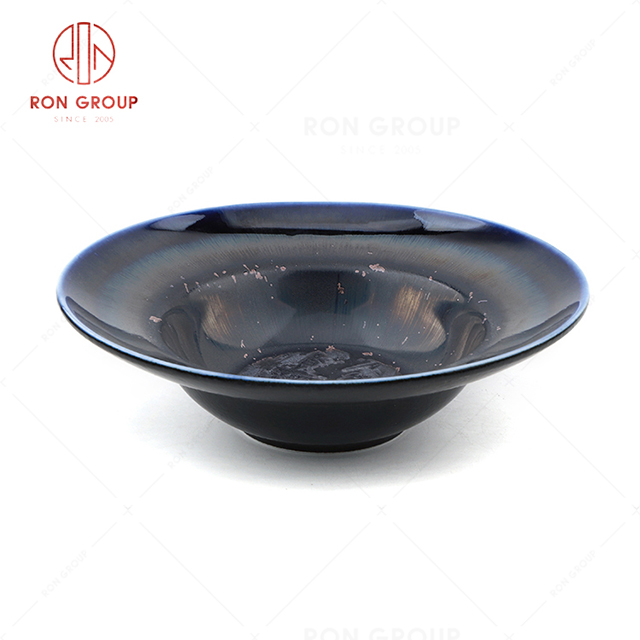RN0660P00278 Wholesale Unique Design Exquisite Blue Agate Ceramic Hat-shape Plate