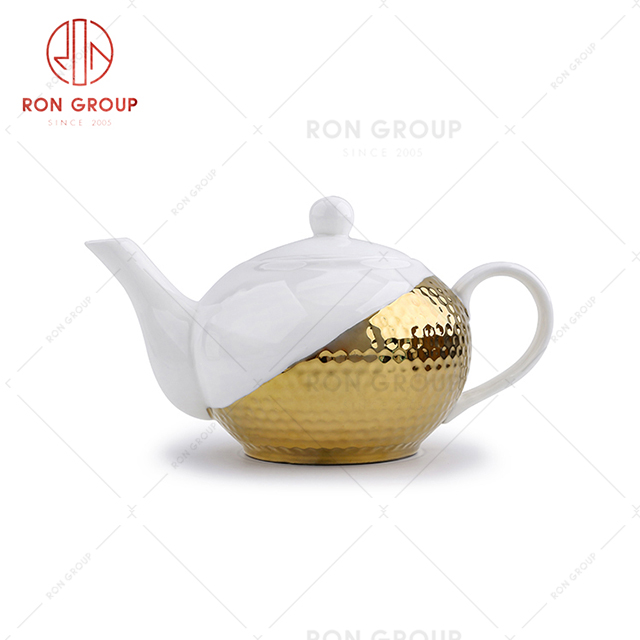 Glittering gold-plated design high-end restaurant tableware tea pot