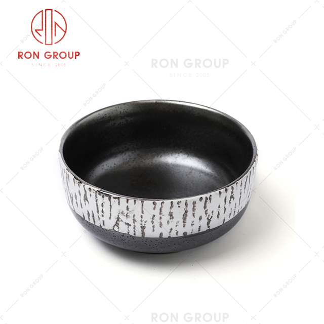 Japanese porcelain coffee bowl with a handle personalized black porcelain serving bowls