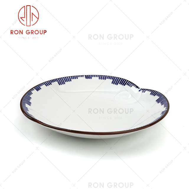 OEM custom white porcelain dishes ceramic luxury bowl plates for Italian restaurant