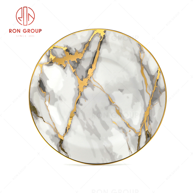 RN0203P00112 Wholesale Unique Design  Stone Pattern Round Plate