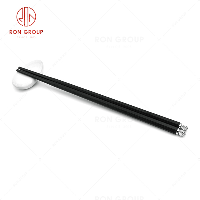 RN0573S00266 Hot Sale  Asian Style  Solid Reusable Delicate Alloy Chopsticks