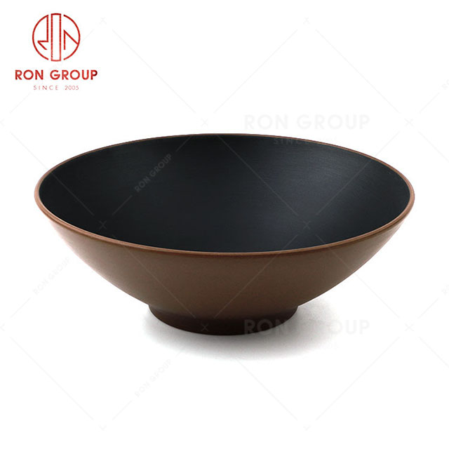 RN0011M02253-254-255 Wholesale High Quality Brown and Black Melamine Noodle  Bowl