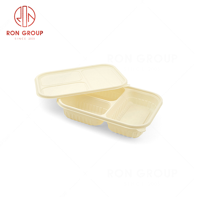 RN0590D00005  Hot Selling High Quality Disposable Three Compartment Corn Starch Meal Container