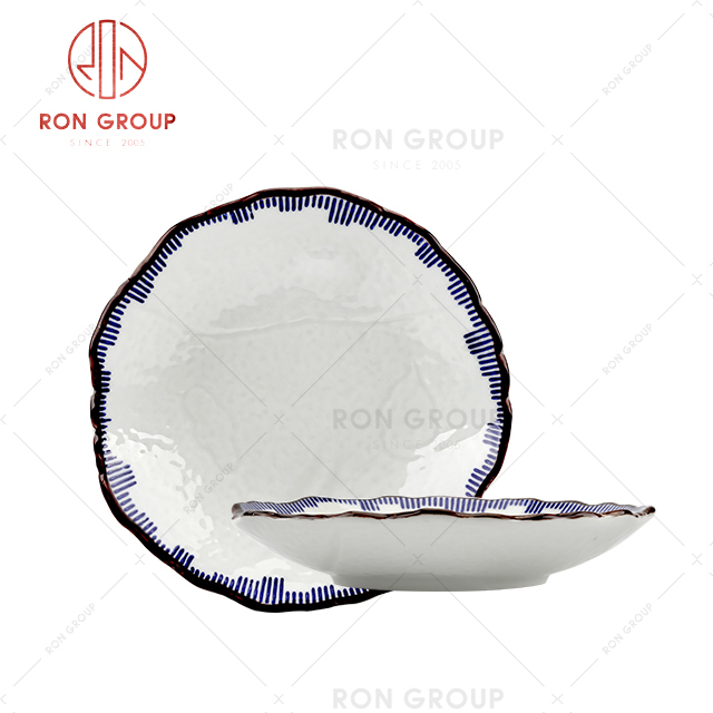 Saudi Arabia style cheap price dinner plates sets classic elegant ceramic round bowl plate