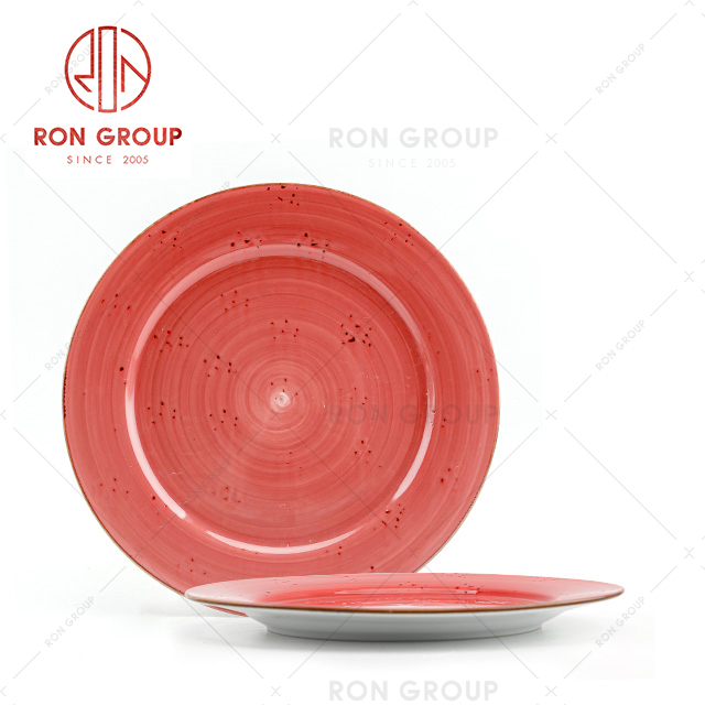 Hotel Restaurant Modern Living Porcelain Ceramic Flat Round Plate