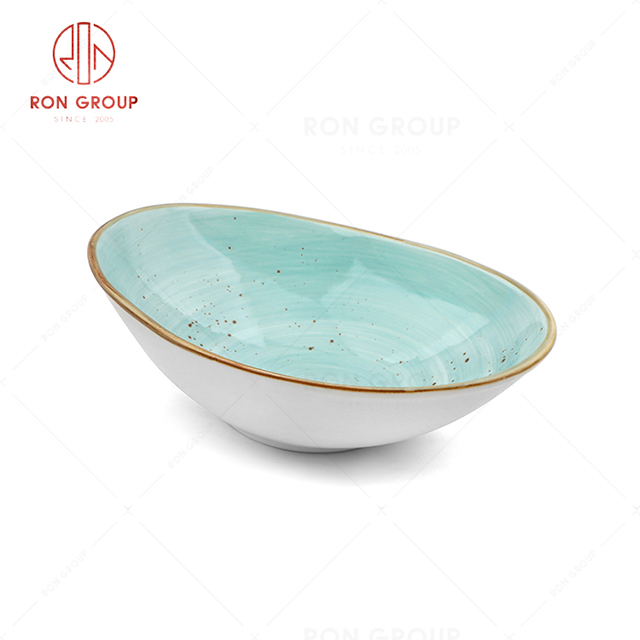 RN0037P08282-83 Hot Selling Unique Design  Chip Proof  Sky Blue Yuanbao Bowl