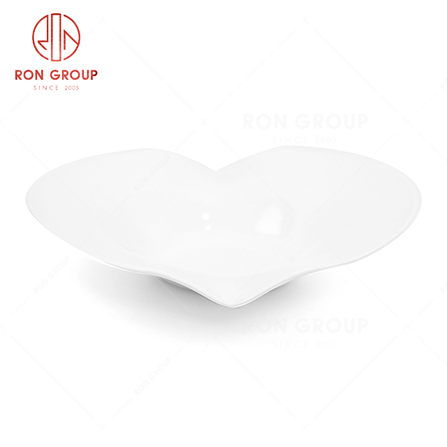 RN0037P06231-32 Wholesale Classic Simple Design Pure White Peach Soup Plate