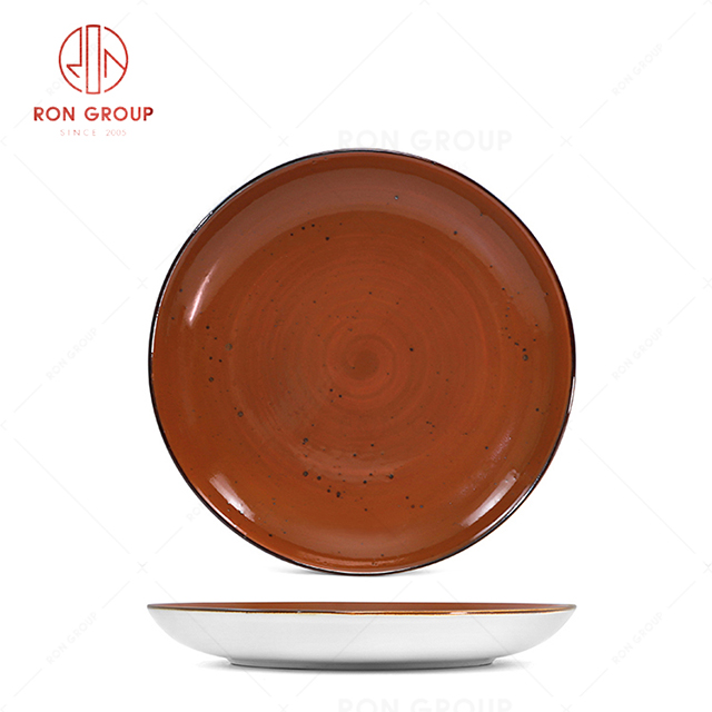 RN0037P03446-52-58 Wholesale Chip Proof Porcelain Tomato Jam Series  Round Meal Plate