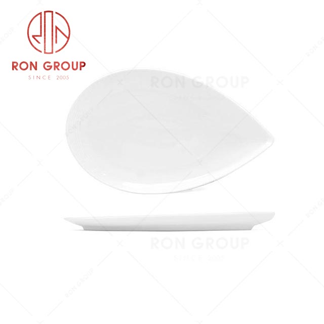 RN0037P06476-77-78  Hot Sale Classic Premium White Porcelain Pointed Round Plate