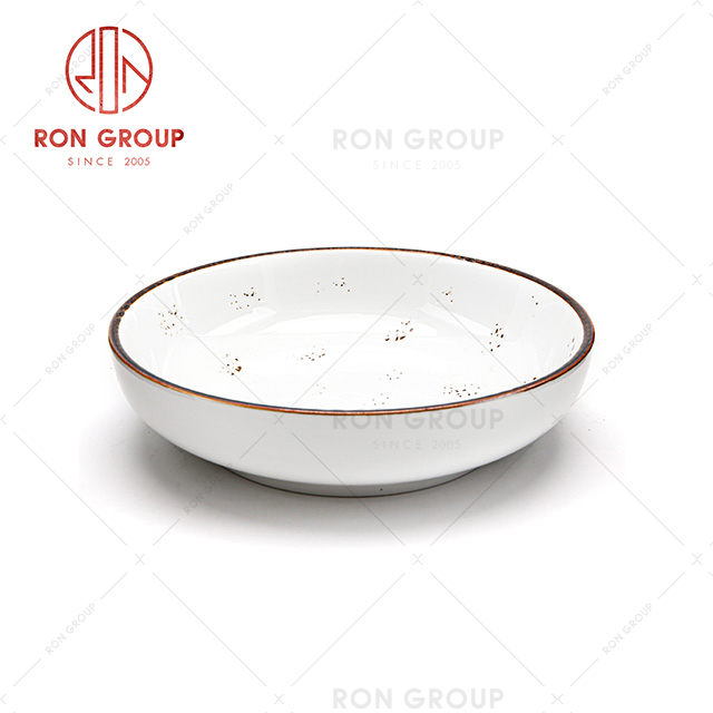Modern Style Restaurant Hotel Decor Hat Shaped Ceramic Dish Plate