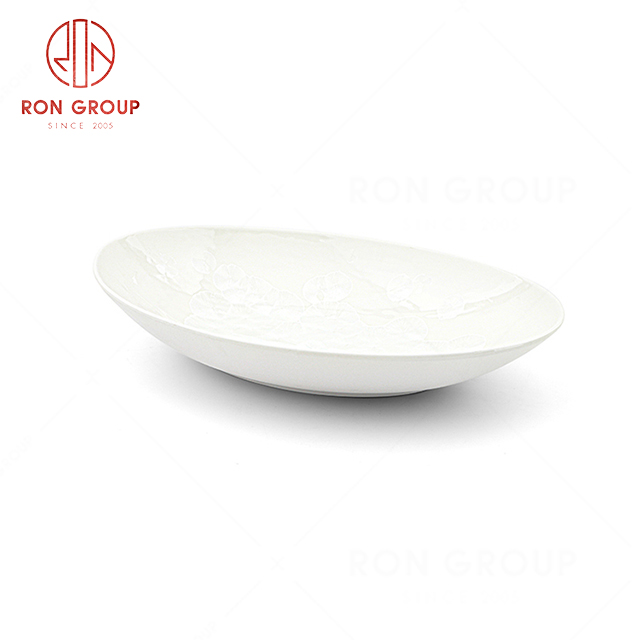 RN0660P00040-57 Wholesale High Quality Exquisite White Ceramic Egg-shape Plate