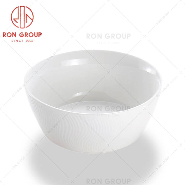 RON group Custom logo white dinner plate sets ceramic in stock porcelain dinnerware