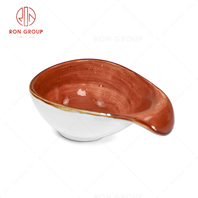 RN0037P03398 Wholesale Chip Proof Porcelain Tomato Jam Series Snack Bowl