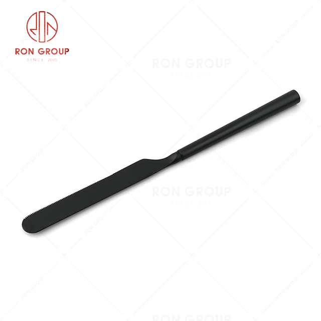 RN0178E00126  Hot Sale High Quality Exquisite Black Stainless Steel Barton Series-- Dessert Knife