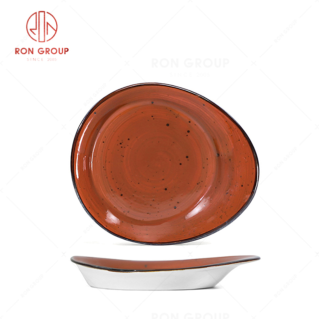 RN0037P03368 Wholesale Chip Proof Porcelain Tomato Jam Series  Shallow Plate