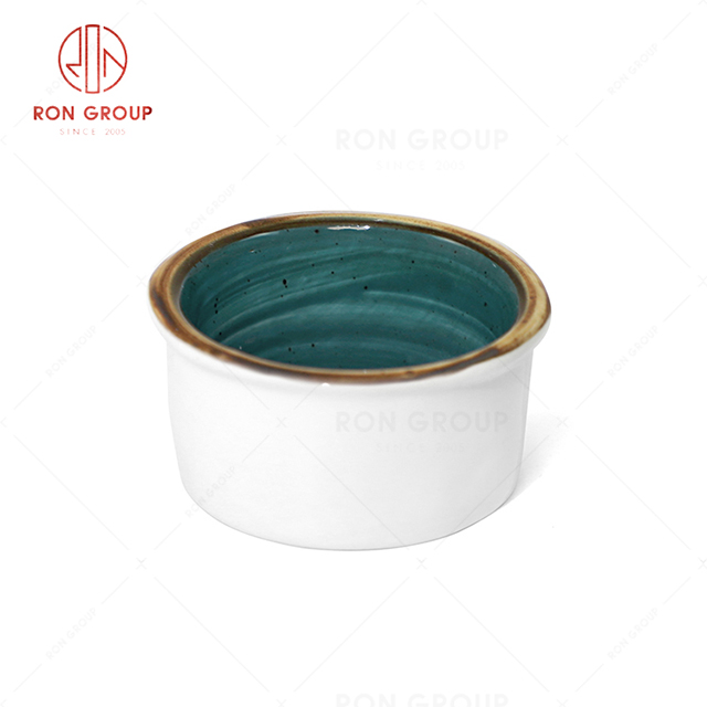 RN0037P03324  Wholesale Chip Proof  Porcelain Midnight Blue Paste Bowl