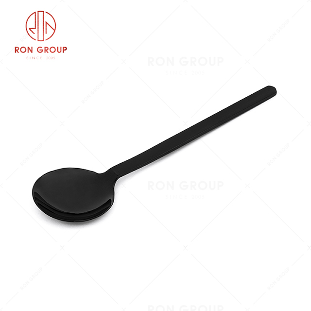 RN0178E00440 Hot Sale High Quality Black Stainless Steel Cutlery Arthur Series-- Soup Spoon