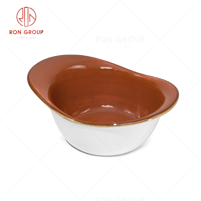 RN0037P03350 Wholesale Chip Proof Porcelain Tomato Jam Series  Salad Bowl