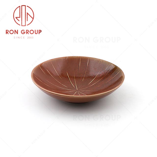 RN0020P00282-284 Wholesale Unique Design Rustic Red Collection Ceramic Soup Plate