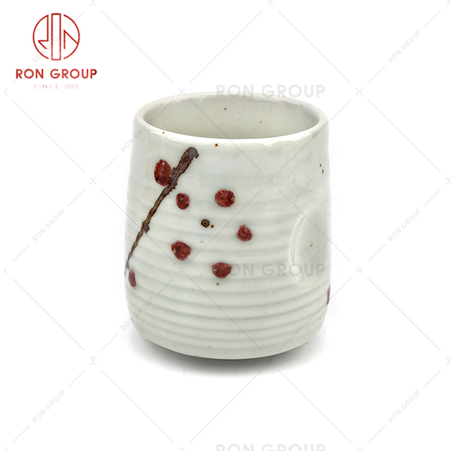 Plum blossom pattern elegant restaurant ceramic hotel festival tea water wine cup