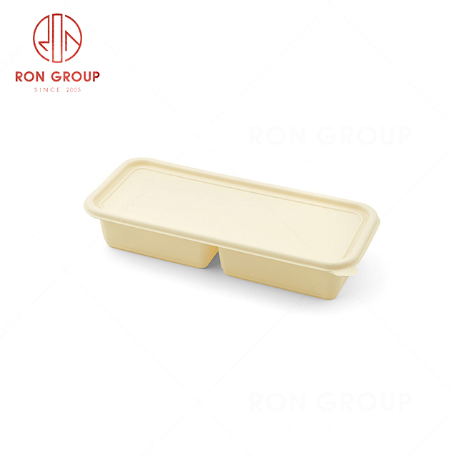 RN0590D00002  Hot Selling High Quality Disposable Two Compartment Corn Starch Lunch Box