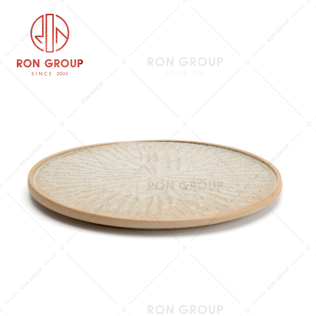 Europe fashion style ceramic plate with custom logo serving dish ceramic tableware foshan