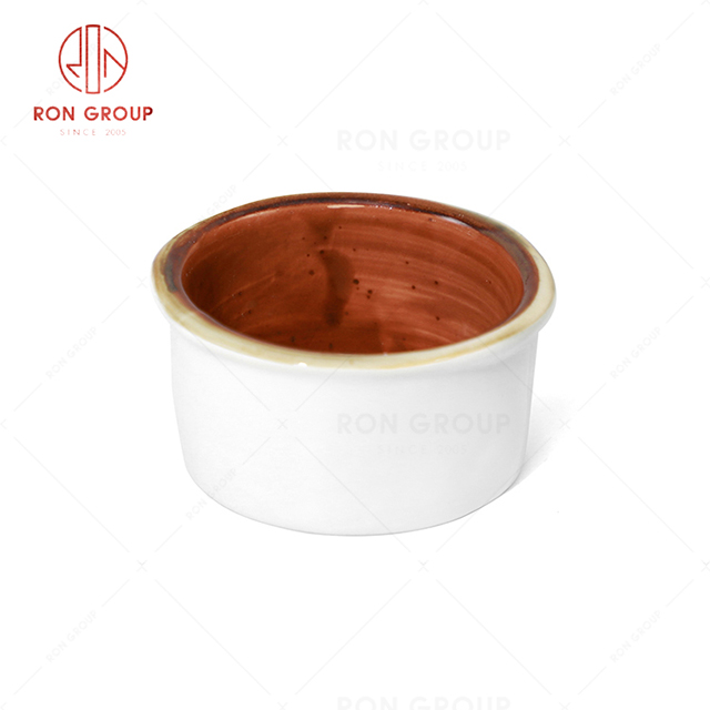 RN0037P03326 Wholesale Chip Proof Porcelain Tomato Jam Series  Paste Bowl